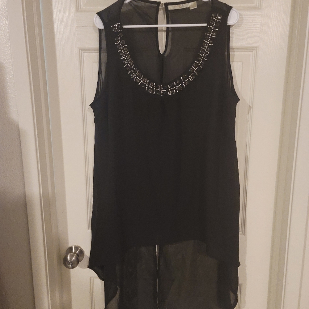 Sheer Black Sleeveless Blouse